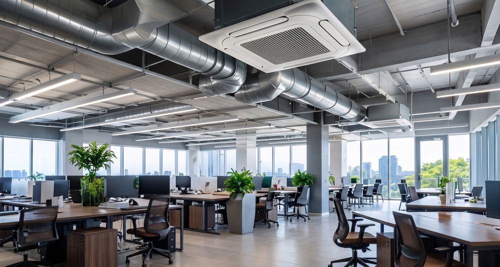 Obra de dutos de ar condicionado corporativo