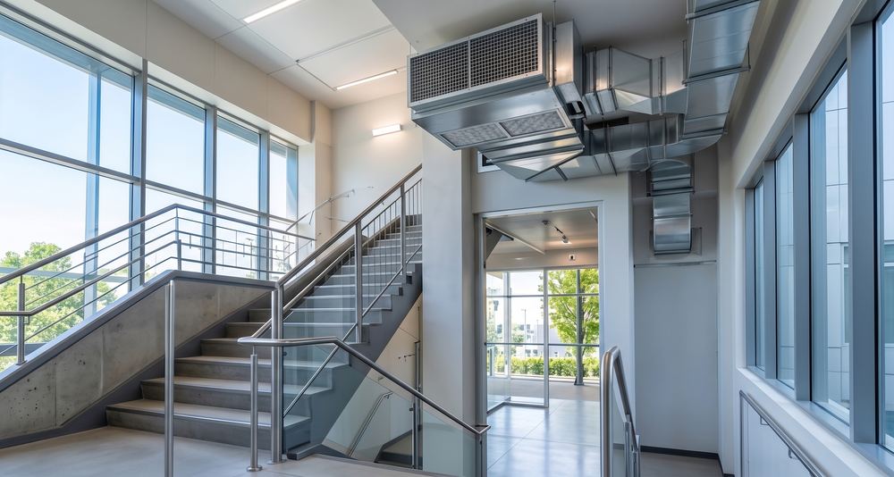 Obra de pressurização de escadas corporativo
